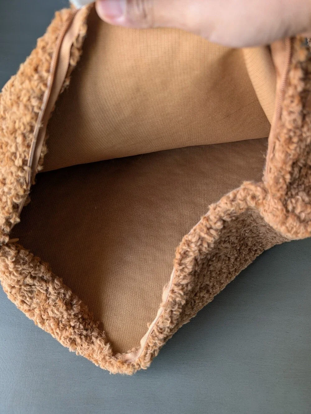 2 Southern Living Curly Teddy Pillow Covers Brown Plush Boucle Sherpa Decor